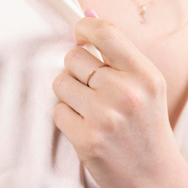 Diamonds Pave Cuff Ring - - Rings - Ofina