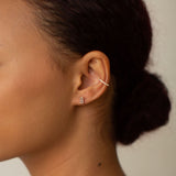 10k Solid Gold Emerald CZ Studs - - Earrings - Ofina