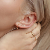 10k Solid Gold Triple CZ Constellation Studs - - Earrings - Ofina
