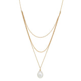 Triple Layered Pearl Necklace - - Necklaces - Ofina