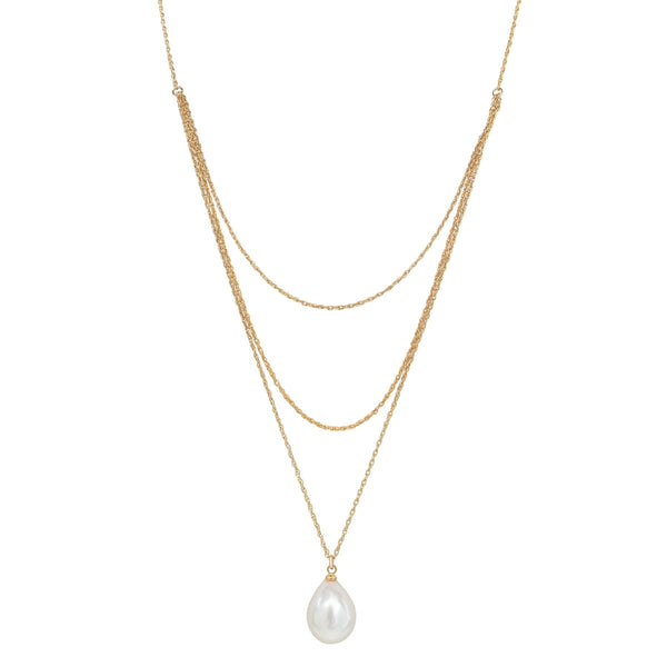 Triple Layered Pearl Necklace - - Necklaces - Ofina