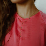 Tiny Green Onyx Stone Y-Drop Necklace - - Necklaces - Ofina
