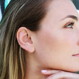 10k Solid Gold Thin Huggies - - Earrings - Ofina
