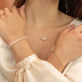 Triple Pearl Necklace - - Necklaces - Ofina