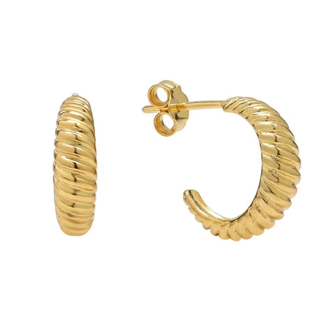 Spiral Huggie Studs - - Earrings - Ofina