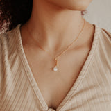 Oval Link & Pearl Disc Necklace - - Necklaces - Ofina