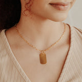 SALE - Medium Dog Tag Necklace w/ Toggle Clasp - - Necklaces - Ofina