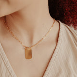 SALE - Medium Dog Tag Necklace w/ Toggle Clasp - - Necklaces - Ofina