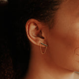 SALE - 10k Solid Gold Thick Bar Chain Studs - - Earrings - Ofina