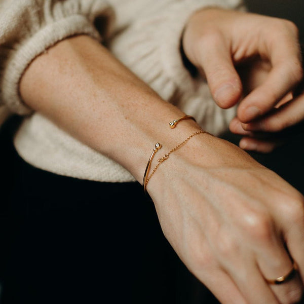 Double CZ Cuff - - Bracelets - Ofina