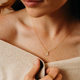 Tiny CZ Floral Necklace - - Necklaces - Ofina