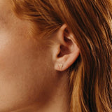 10k Solid Gold Triangle Studs -  - Earrings - Ofina
