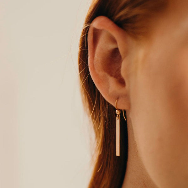 Thin Bar Earrings - - Earrings - Ofina