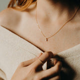 Tiny CZ Emerald Necklace - - Necklaces - Ofina