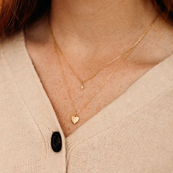 Tiny CZ Diamond Necklace - - Necklaces - Ofina