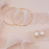 Detachable Pearl Hoop Earrings - - Earrings - Ofina