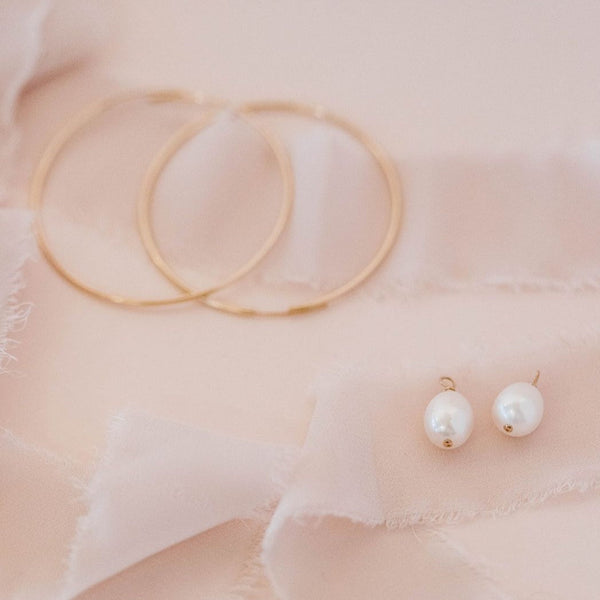 Detachable Pearl Hoop Earrings - - Earrings - Ofina