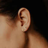 10k Solid Gold Palm Tree Studs - - Earrings - Ofina
