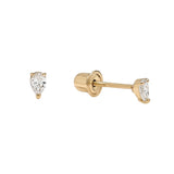 10k Solid Gold Tiny CZ Teardrop Studs - - Earrings - Ofina