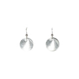 SALE - Brushed Disc Earrings - Silver / Medium - Earrings - Ofina