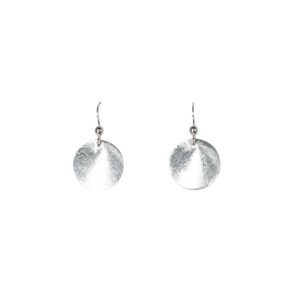 SALE - Brushed Disc Earrings - Silver / Medium - Earrings - Ofina