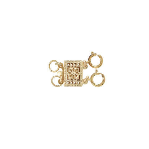 Ornate Square No Tangle Clasp - Gold / Double - Necklaces - Ofina