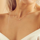 Tiny Circle Opal Choker - - Necklaces - Ofina
