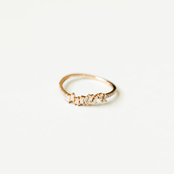 Multiple Diamond Baguette Half Band Ring - - Rings - Ofina