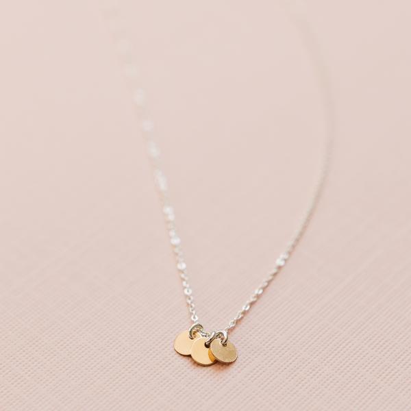 Tiny Triple Disc Choker Necklace - - Necklaces - Ofina
