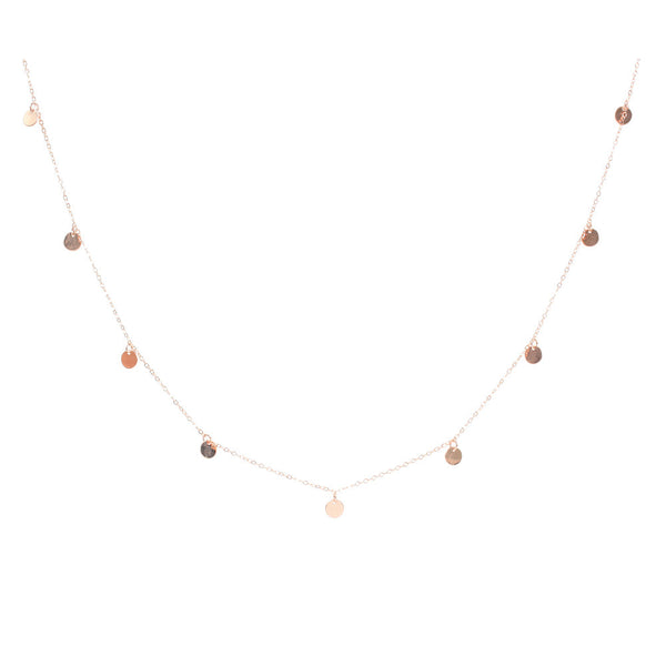 SALE - Multi Discs Long Necklace - Rosegold - Necklaces - Ofina