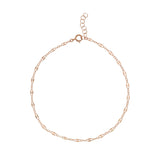 Geometric Cable Chain Anklet - Rosegold / 8 - Bracelets - Ofina