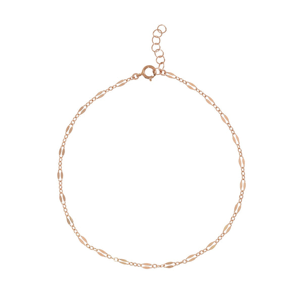 Geometric Cable Chain Anklet - Rosegold / 8 - Bracelets - Ofina