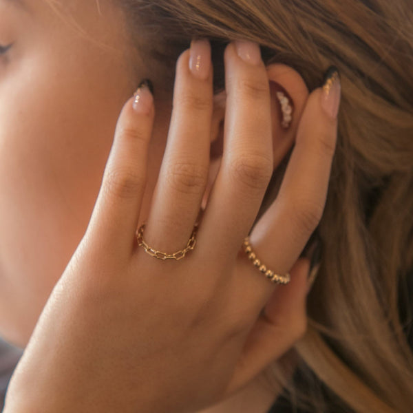 SALE - Paperclip Chain Ring - - Rings - Ofina