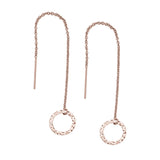 Geometric Ear Threaders (more shapes) - Hammered Circle / Rose Gold - Earrings - Ofina