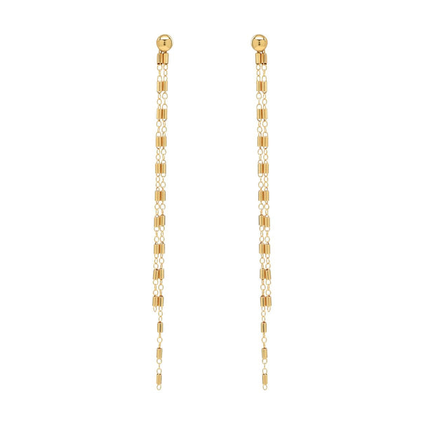 Detachable Round Multi Bar Sphere Studs - Gold / Large - Earrings - Ofina