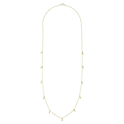 Long CZ Necklace - Gold - Necklaces - Ofina