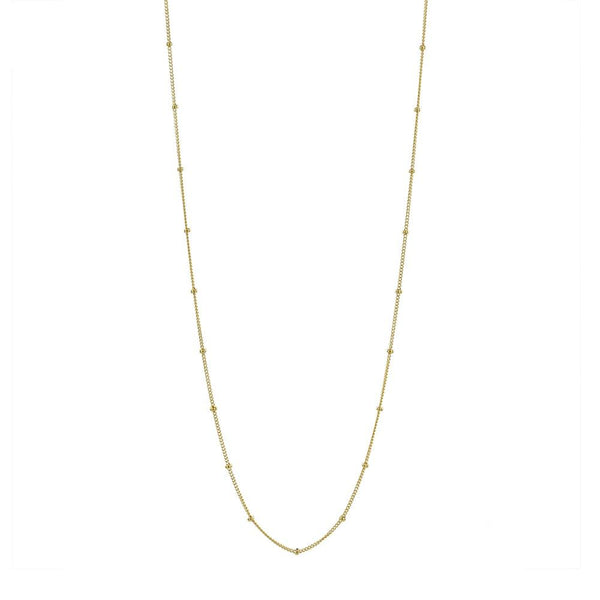 14k Solid Gold Ball Chain Necklace - Yellow Gold / 16" - Necklaces - Ofina