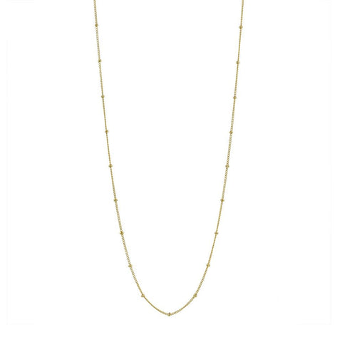 14k Solid Gold Ball Chain Necklace - Yellow Gold / 16" - Necklaces - Ofina