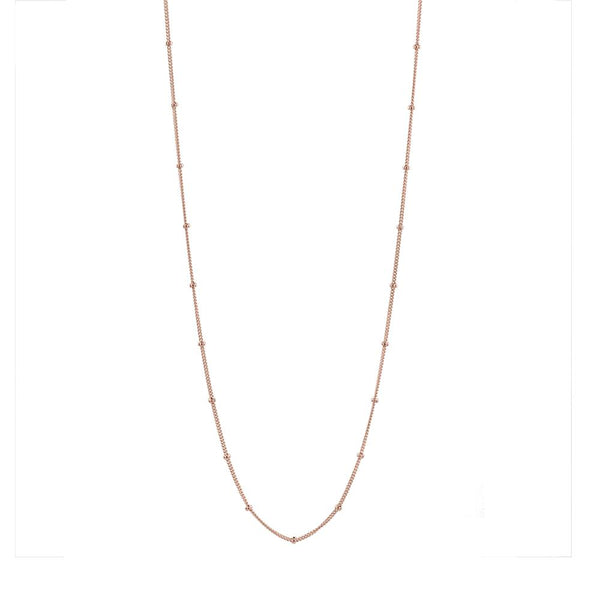 14k Solid Gold Ball Chain Necklace - Rose Gold / 16" - Necklaces - Ofina