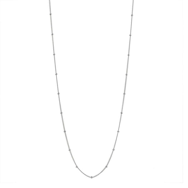 14k Solid Gold Ball Chain Necklace - White Gold / 16" - Necklaces - Ofina