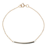 SALE - Curved Tube Bracelet - Silver Tube/ Gold Chain - Bracelets - Ofina