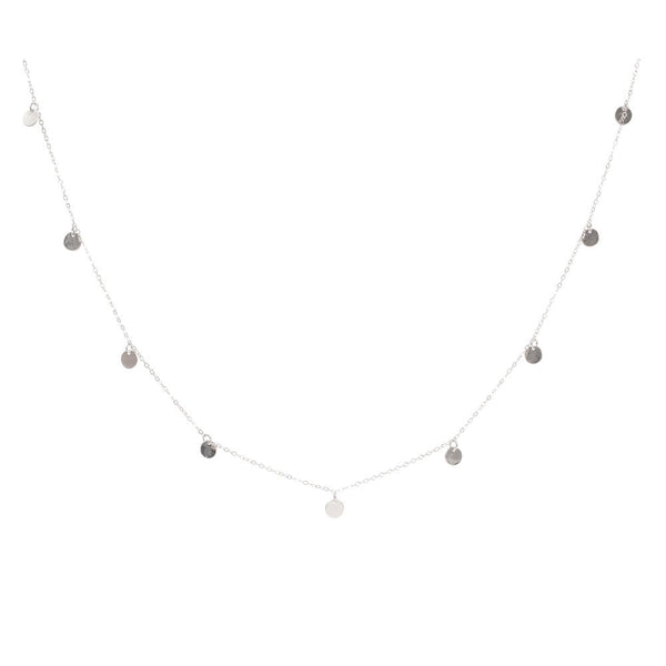 SALE - Multi Discs Long Necklace - Silver - Necklaces - Ofina