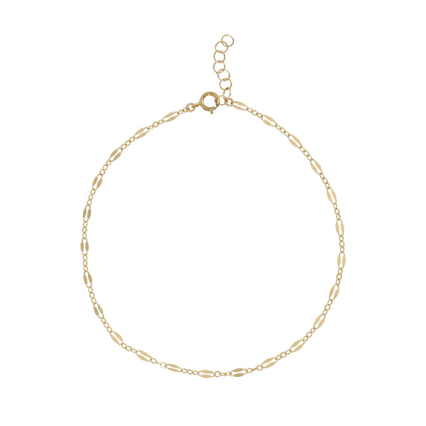 Geometric Cable Chain Anklet - Gold / 8 - Bracelets - Ofina