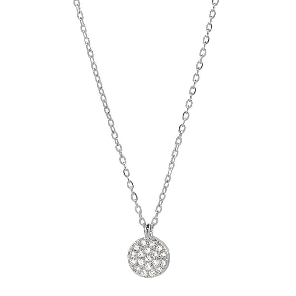 Round Multi CZ Necklace - Silver / 8mm - Necklaces - Ofina