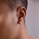 Black CZ Huggie Studs - - Earrings - Ofina