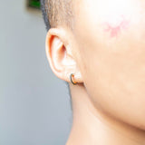 Black CZ Huggie Studs - - Earrings - Ofina