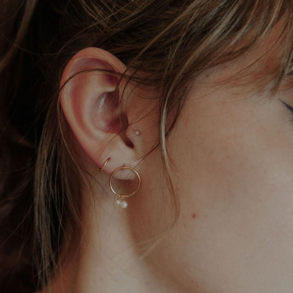 Halo Duo Pearl Studs - - Earrings - Ofina