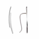 SALE - 24mm Double Curved Ear Crawler - Silver / Right - Earrings - Ofina