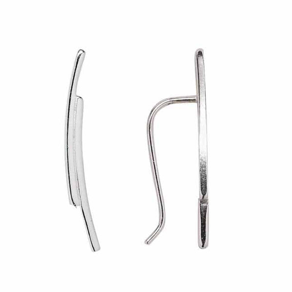 SALE - 24mm Double Curved Ear Crawler - Silver / Right - Earrings - Ofina