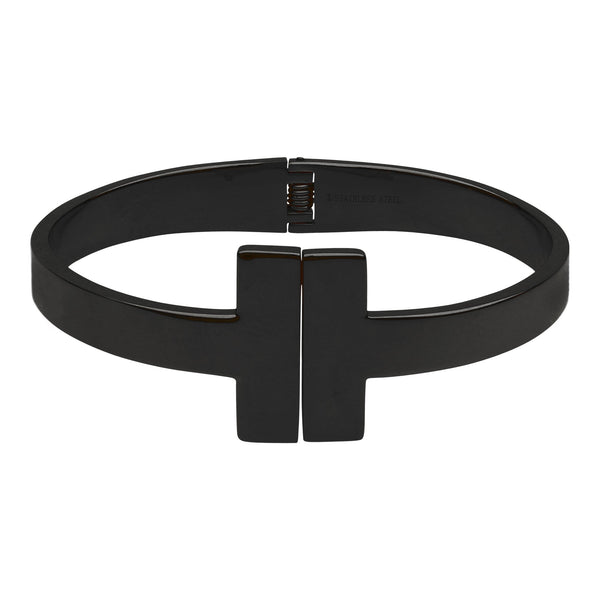 SALE - Closed Double Bar Hinged Cuff - Gunmetal - Bracelets - Ofina